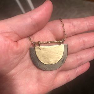 Gold and silver long necklace